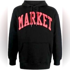 MARKET Art Puff Stars Logo Hoodie — NWT (Black/Red - M)